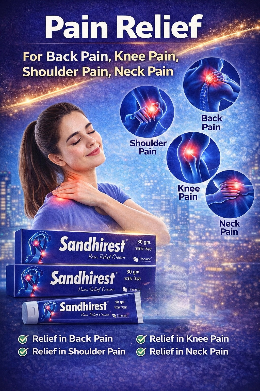 SANDHIREST PAIN RELIEF CREAM 30GM